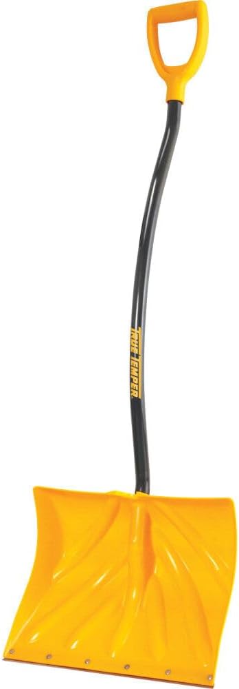 TRUE TEMPER 1603400 Poly Snow Shovel/Pusher with Ergonomic D-Grip Steel Handle, 54-Inch