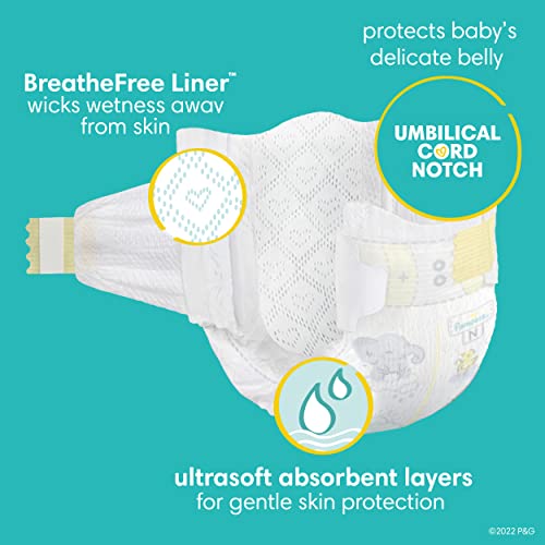 Pampers Swaddlers Diapers Newborn - Size 0, 84 Count, Ultra Soft Disposable Baby Diapers