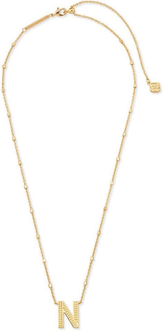 Kendra Scott Letters A-Z Pendant Necklace for Women, Fashion Jewelry, 14k Gold-Plated Brass