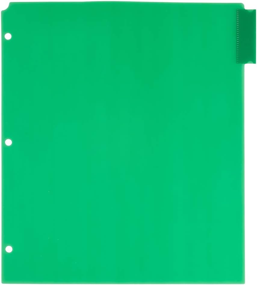 JAM PAPER Plastic Index 5-Tab Dividers - 9 3/4 x 11 1/2 - Assorted Multi-Color - 2 Packs of 5 Tabs/Set