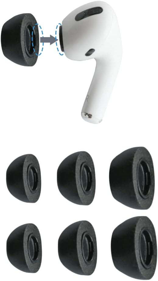 Comply Memory Foam Replacement Ear Tips, Black (S/M/L) (3 Pairs)
