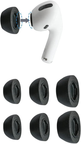 Comply Memory Foam Replacement Ear Tips, Black (S/M/L) (3 Pairs)