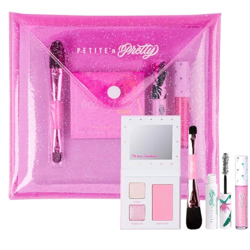 Petite 'n Pretty "Amazon Exclusive" Glow Basics Natural Makeup Starter Gift Set for Kids, Tweens & Teens for Eyes, Cheeks & Lips- Clean, Non Toxic