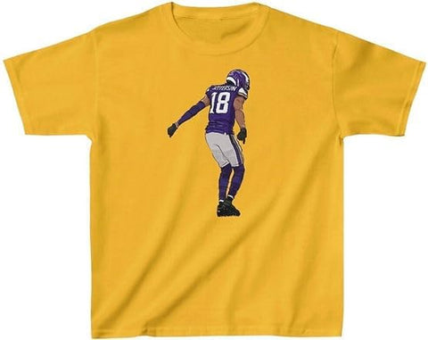 Youth T-Shirt Justin Jefferson Griddy Sketch Minnesota Football Kids Sizes Tee