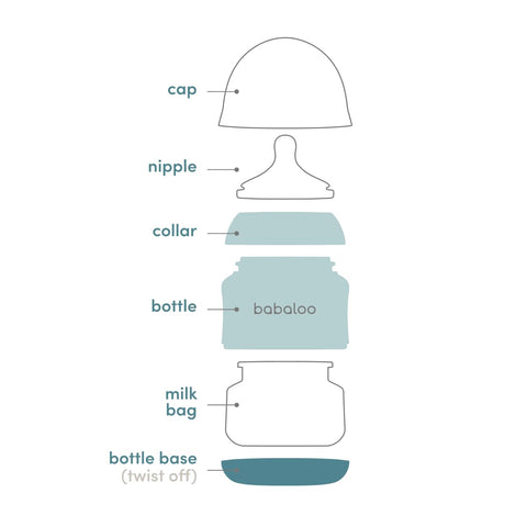 Baby-Led Silicone Baby Bottle, Airless, Anti-Colic, 8oz Creme 1pk