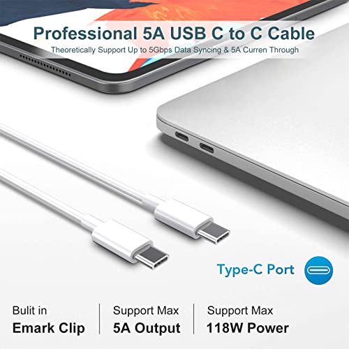 Mac Book Pro Charger - 118W USB C Charger Fast Charger Compatible with MacBook Pro/Air, iPad Pro, Samsung Galaxy, and More USB-C Devices(7.2 ft Cable Included)