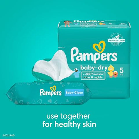 Pampers Baby Dry Diapers - Size 5, One Month Supply (164 Count), Absorbent Disposable Diapers