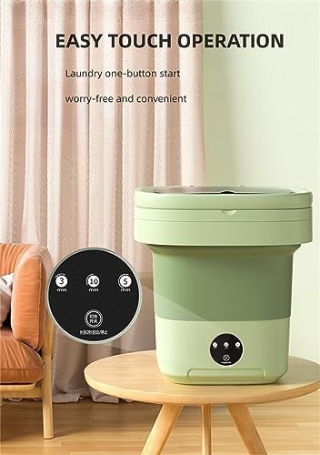 Portable washing machine,Mini Washer,11L upgraded large capacity foldable Washer.Deep cleaning of underwear, baby clothes and other small clothes.Suitable for apartments, dormitories, hotels.(Green)