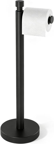 YUMORE Toilet Paper Holder Stand with Weighted Base, Matte Black