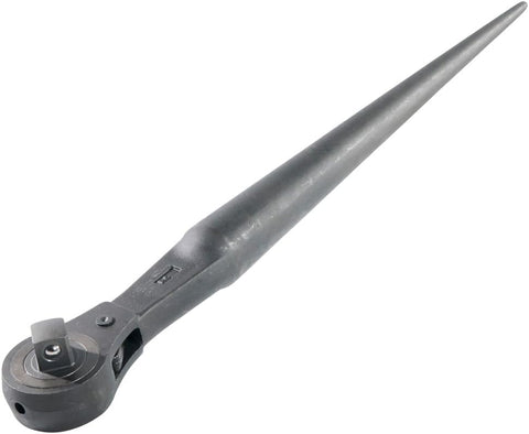 Klein Tools 3238 Ratcheting Wrench, Construction Spud Wrench, 1/2-Inch Drive, Forged From Alloy Steel, Corrosion Resistant Black Finish, 15-Inch