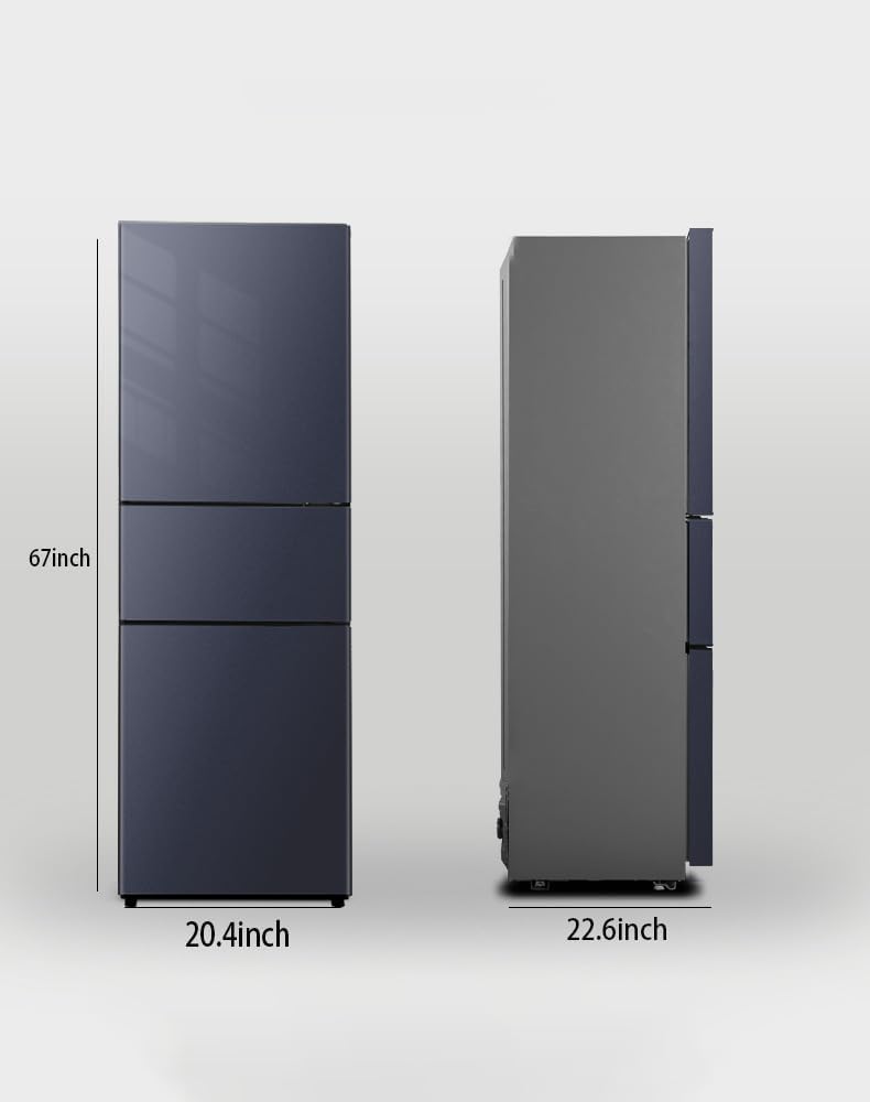 Retro Three Open The Door Gate Refrigerator with Freezer 7.5 Cu.ft Low Noise Versatile Door Storage with Adjustable Remove Shelves or For Dorm,Living Kitchen Bedroom,Room