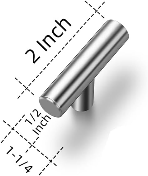 Ravinte Brushed Nickel Cabinet Handles 2" Length,Single Hole,45 Pack