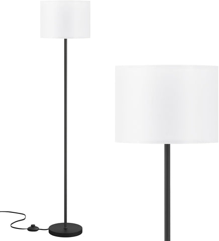 Modern Floor Lamp Simple Design with White Shade & Foot Pedal Switch