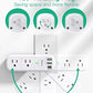 USB Outlet Extender Surge Protector - with Rotating Plug, 6 AC Multi Plug and 3 USB Ports (1 C), 1800 Joules, 3-Sided Swivel Power Strip Spaced Splitter for Home, Office, Travel