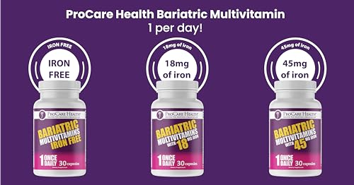 ProCare Health | Once Daily Bariatric Multivitamin | Capsule | 45mg Iron | 90 Count