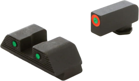 AMERIGLO Trooper Series - Three-Dot Green Tritium Design Set Front Outline Orange Gen 5 9mm/.40