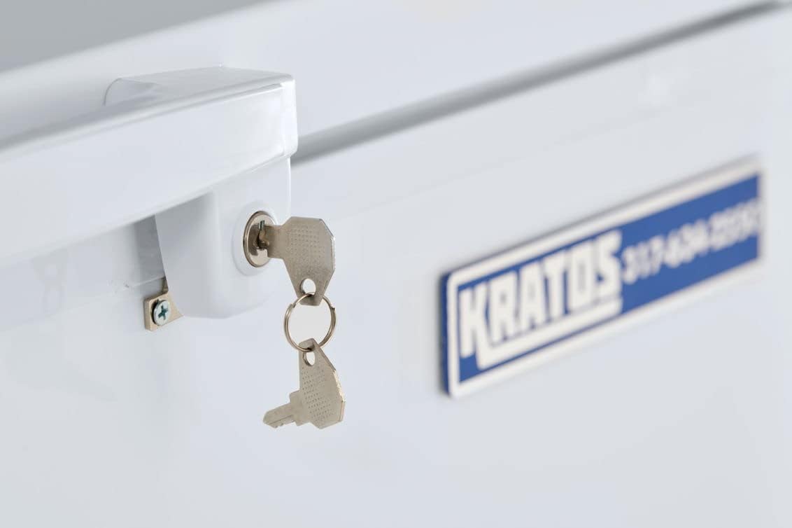 Kratos Commercial Chest Freezer, 30 Cu Ft Capacity, Solid Top, White, Large Storage