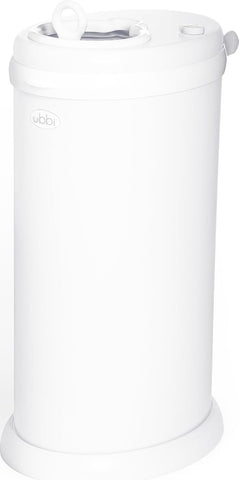 Ubbi Stainless Steel Diaper Pail, No Special Bags, Odor-Locking, White
