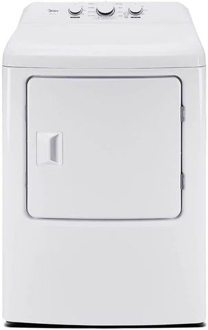 Midea White Top Load Washer and Dryer Pair 3.9 Cu Ft High Efficiency Washer and 6.7 Cu Ft Electric Dryer Bundle with 8 Cycles 4 Temperature Settings Dryer Vent Power Cable and 12 Month CPS Plan
