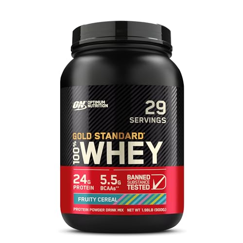 Optimum Nutrition NEW Flavor Gold Standard 100% Whey Protein Powder, Fruity Cereal, 1.98 Pound (Pack of 1) (Packaging May Vary)