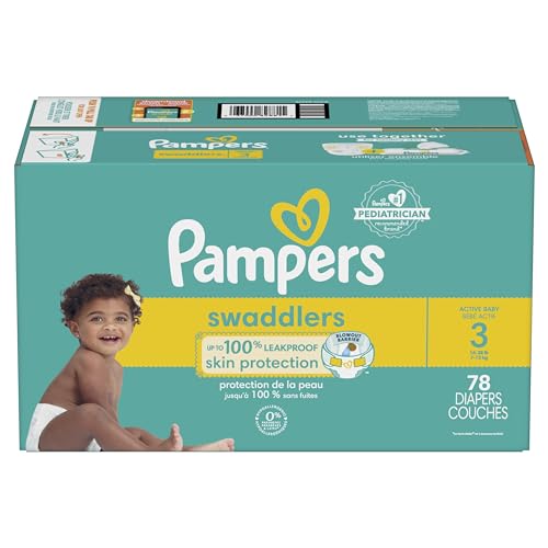 Pampers Swaddlers Diapers - Size 3, 78 Count, Ultra Soft Disposable Baby Diapers