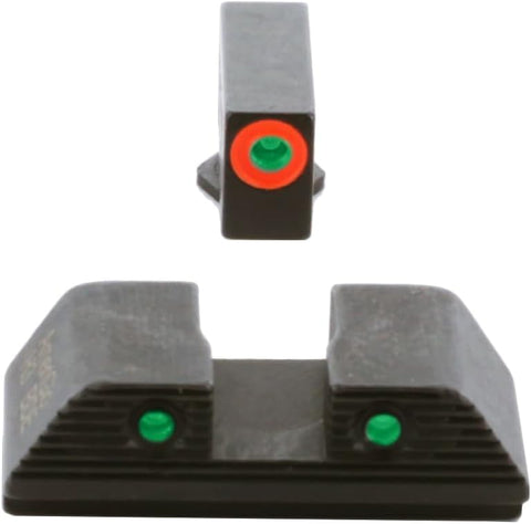 AMERIGLO Trooper Series - Three-Dot Green Tritium Design Set Front Outline Orange Gen 5 9mm/.40