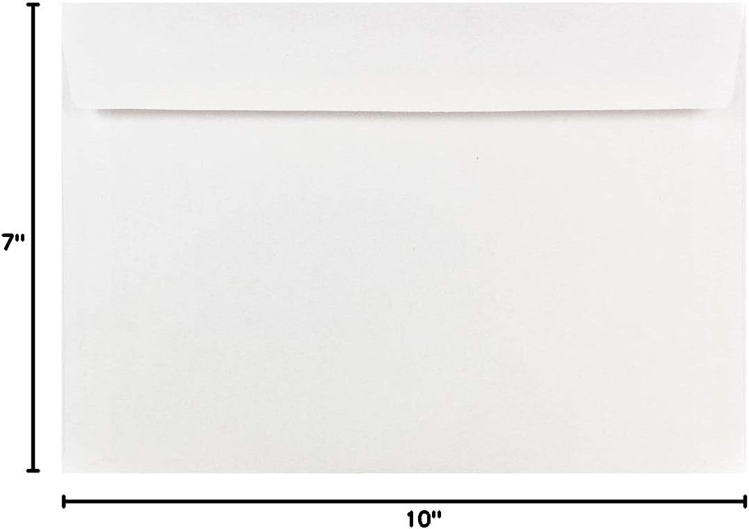 JAM PAPER 7 x 10 Booklet Commercial Envelopes - White - 100/Pack