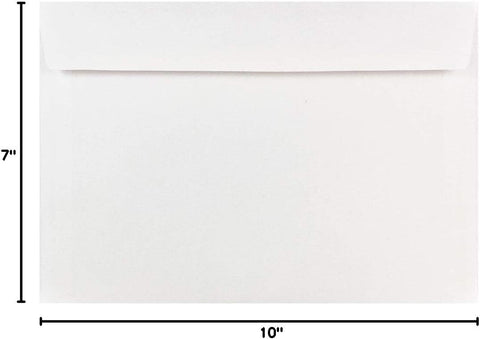 JAM PAPER 7 x 10 Booklet Commercial Envelopes - White - 100/Pack