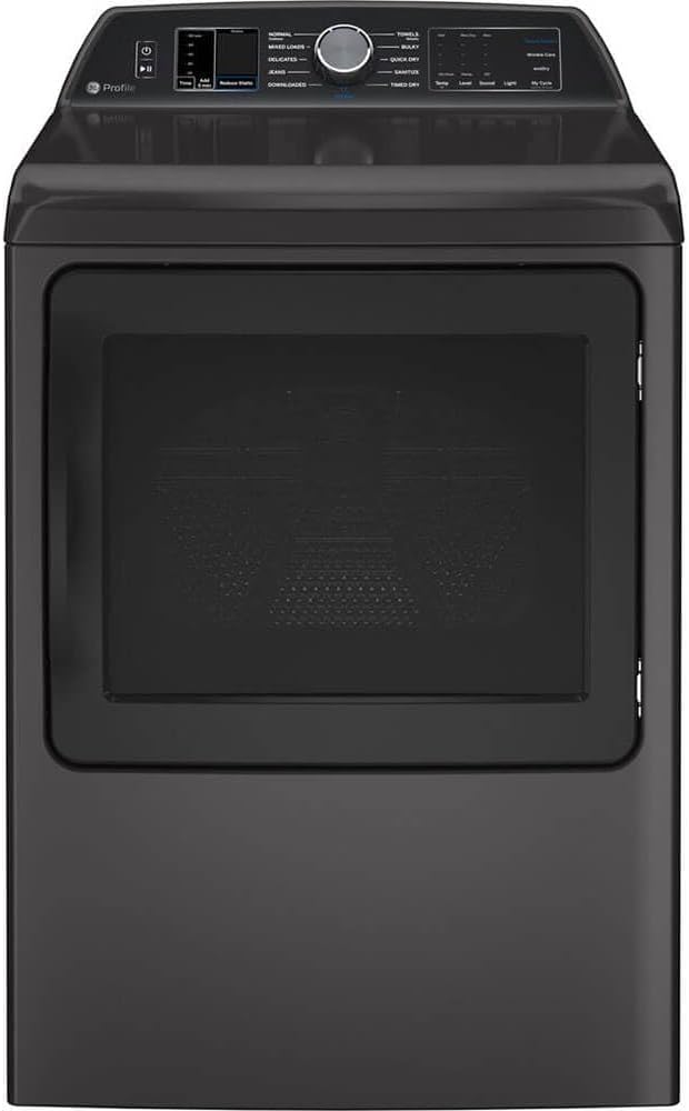GE Profile PTW700BPTDPR Gray Top Load High Efficiency Smart 5.4 Cu. Ft. Washer/7.4 Cu. Ft. Electric Steam Dryer Laundry
