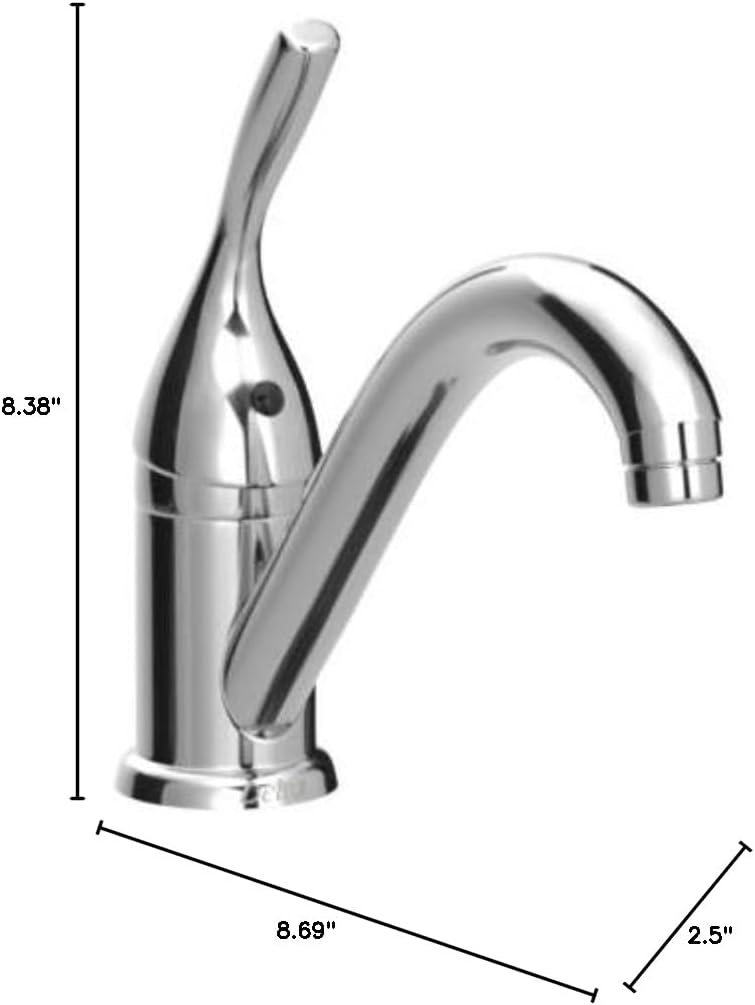 Delta Faucet Classic Single-Handle Kitchen Sink Faucet, Chrome Kitchen Faucet, Kitchen Sink Faucet Single-Hole, Chrome 101-DST