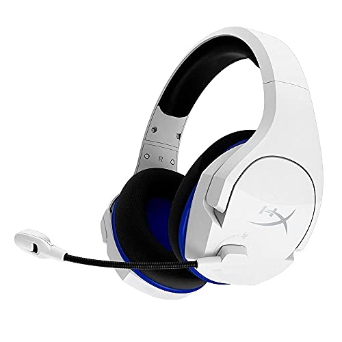 HyperX HHSS1C-KB-WT/G Cloud Stinger Core – Wireless Gaming Headset, for PS4, PS5, PC, Lightweight, Durable Steel Sliders, Noise-Cancelling Microphone - White