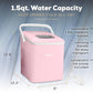 Igloo IGLICEB26HNPK 26-Pound Automatic Self-Cleaning Portable Countertop Ice Maker Machine with Handle, Pink