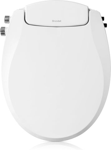 Brondell Bidet Toilet Seat Non-Electric Swash Seat, Fits Round Toilets, White – Dual Nozzle System, Ambient Water Temperature – Bidet with Easy Installation