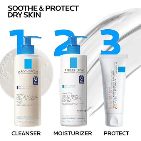 La Roche-Posay Cicaplast Balm B5 UV SPF 50, Vitamin B5 + Shea Butter + Tribioma + Madecassoside + Zinc Oxide Sunscreen, Post Treatment Skin Protectant With SPF, Multi-Purpose Cream For Dry Skin