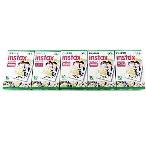 Fujifilm Instax Mini Instant Film, 10 Sheets x 5 Packs (Total 50 Shoots)