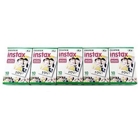 Fujifilm Instax Mini Instant Film, 10 Sheets x 5 Packs (Total 50 Shoots)