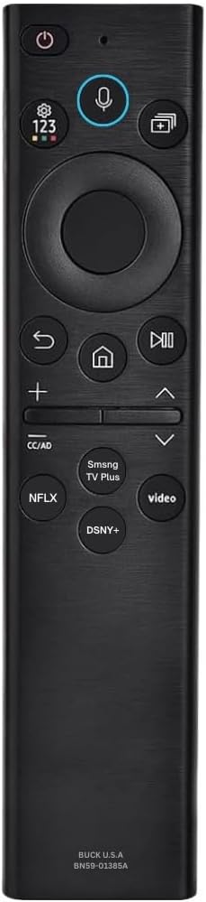 BN59-01385A Samsung TV Remote Control Replacement for Smart TV - Easy Setup, Universal Bluetooth/IR Voice Remote, No Solarcell - Works with Samsung QLED, Frame, Crystal UHD, 4K, & LED Smart TVs