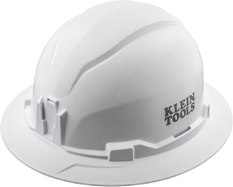Klein Tools Hard Hat, Non-Vented Full Brim Style, Padded, Self-Wicking Odor-Resistant Sweatband, Tested up to 20kV