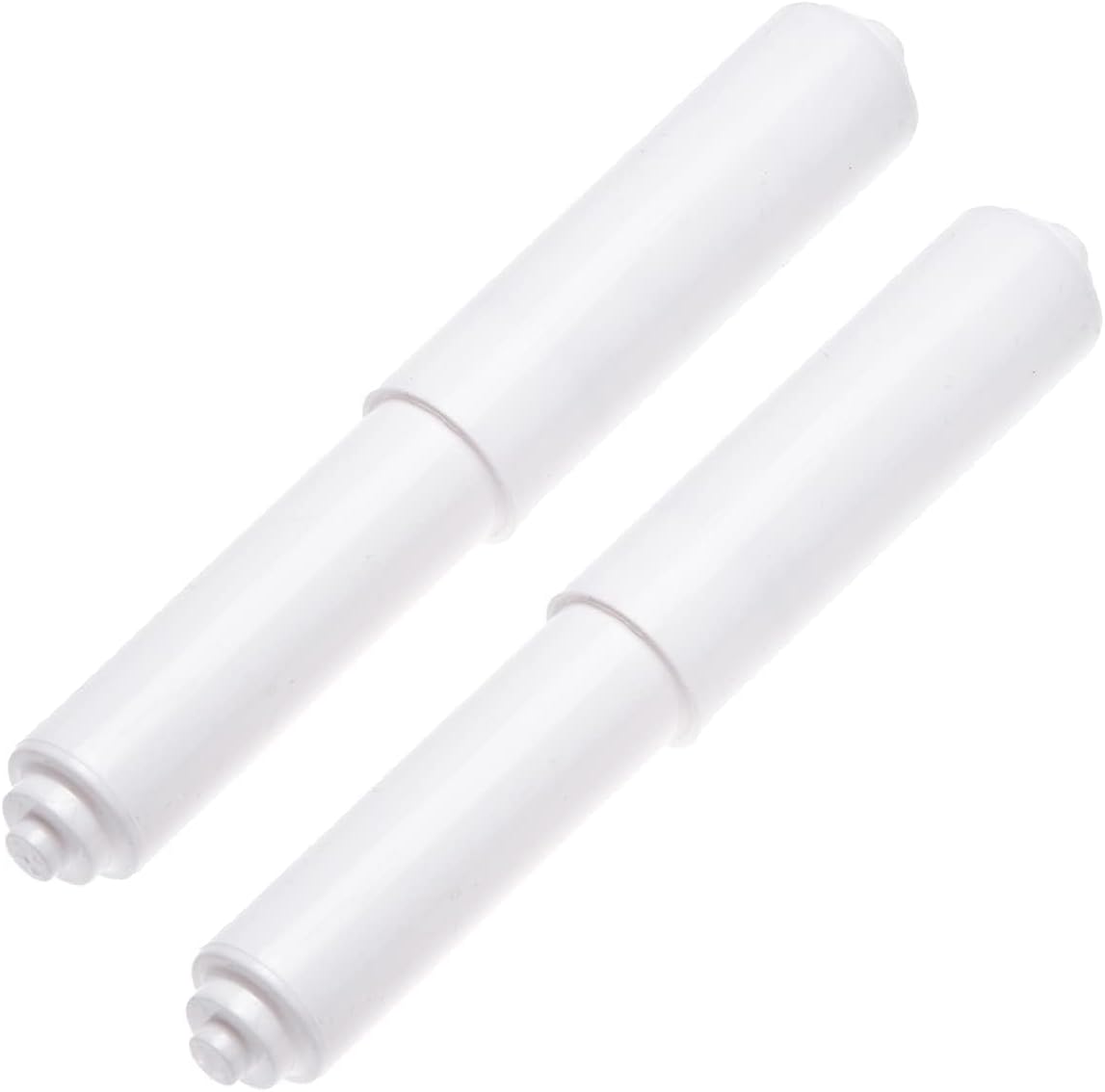 2 Pack White Toilet Paper Holder Spring Loaded Roller Replacement Rod