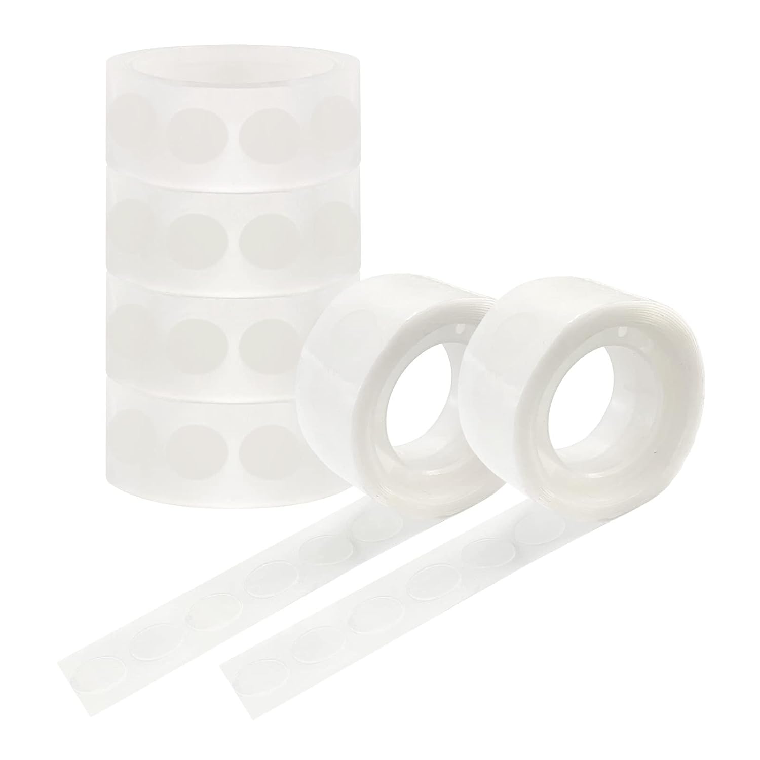 HANWER 600 PCS Glue Points Double Sided, Clear Adhesive Dots for Craft Decoration, Balloon Glue Removable Point Sticker Tape