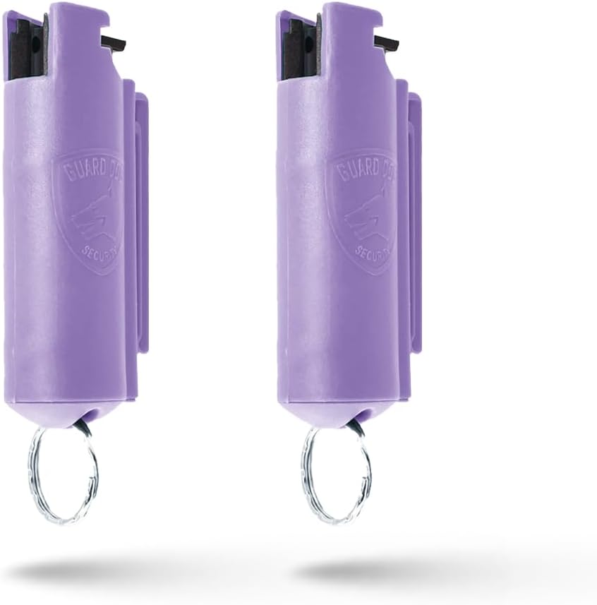 Guard Dog Security Quick Action Pepper Spray Self Defense Keychain, Maximum Strength 1.44 MC, OC Spray, 16-Foot Range, Twist-Lock Safety, Belt Clip for Easy Carry for Women and Men, Made in USA