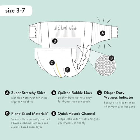 The Honest Company Clean Conscious Diapers | Plant-Based, Sustainable | Tie-Dye for + Cactus Cuties | Super Club Box, Size 4 (22-37 lbs), 104 Count