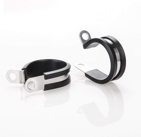 LOKMAN 20 Pack 1/2 Inch Stainless Steel Cable Clamp, Rubber Cushioned Insulated Clamp, Conduit Wire Holder Strap Clips for Tube, Pipe or Wire Cord Installation