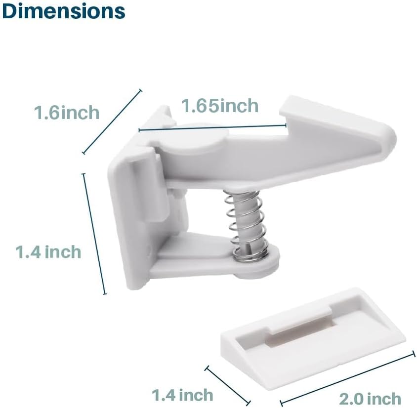 Inaya 16-Pack Cabinet Locks (Standard Length), Child Safety Latches - Baby Proofing Cabinets and Drawer Locks - 3M Adhesive - No Drilling & No Tools Required - Child Proof Your Home