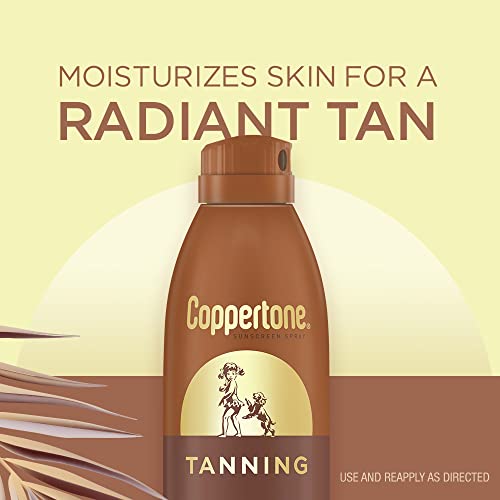 Coppertone Tanning Sunscreen Spray, SPF 15 Broad Spectrum Tanning Sunscreen, Water Resistant Sunscreen, 5.5 Oz, Pack of 3