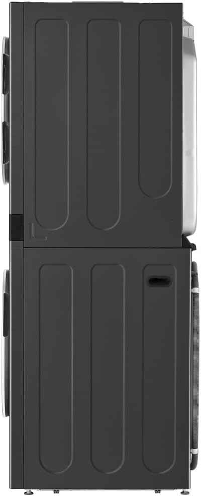 LG WashTower Stacked Smart Laundry Center 4.5 Cu.Ft. Front Load Washer Fully Automatic & 7.4 Cu.Ft. Gas Dryer in Black Steel w/Steam WKGX201HBA