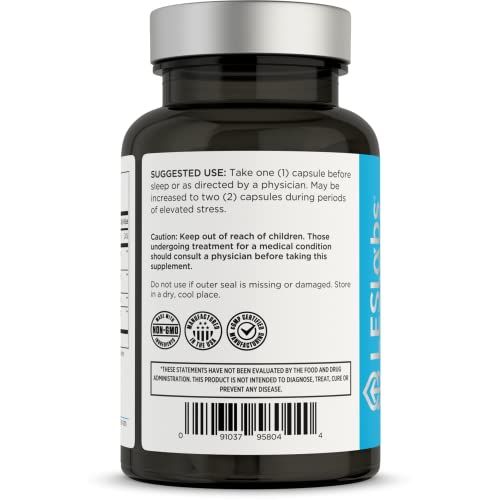 LES Labs Cortisol Health – Stress Relief, Balanced Cortisol Response, Relaxation & Deep Sleep – Phosphatidylserine, Magnesium, Magnolia Bark, Rhodiola Rosea & Ashwagandha – Non-GMO – 60 Capsules