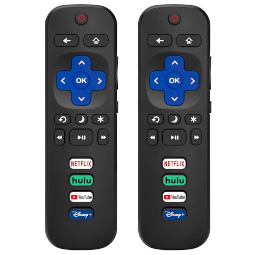 (Pack of 2) Replacement Remote Control Only for Roku TV, Compatible for TCL Roku/Hisense Roku/Onn Roku/Philips Roku Smart TVs(Not for Stick and Box)