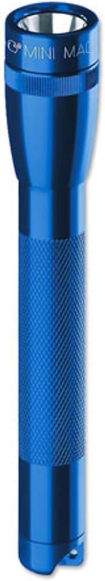 Maglite Mini Incandescent Flashlight – Compact, Water-Resistant, Twist On/Off, 2-Cell AA Battery-Powered with Holster – Blue