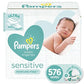 Pampers Baby Diaper Wipes Sensitive 9X Refill, 576 Count